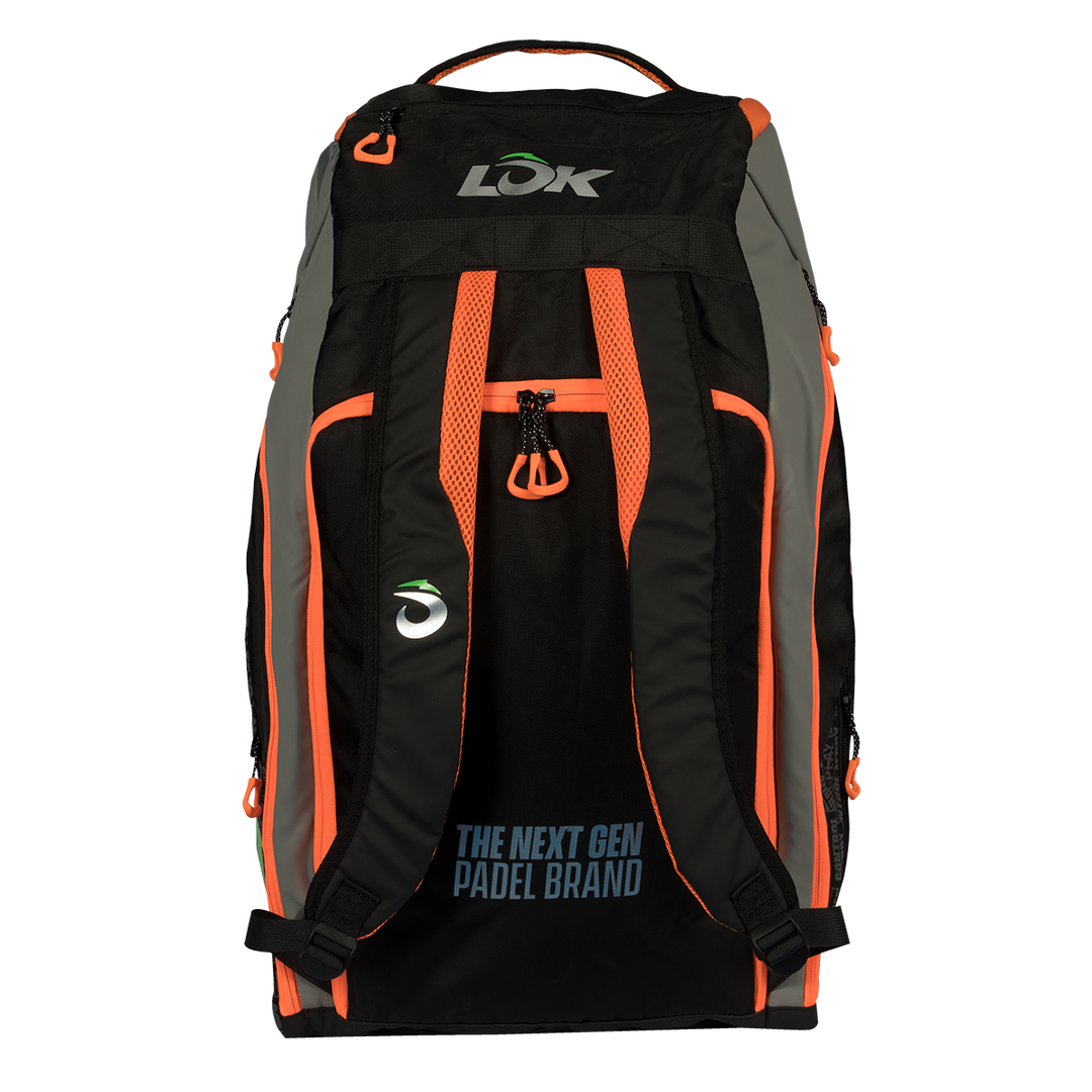 LOK - RACKET BAG MAXX GEN 2 BLACK GREY AND ORANGE