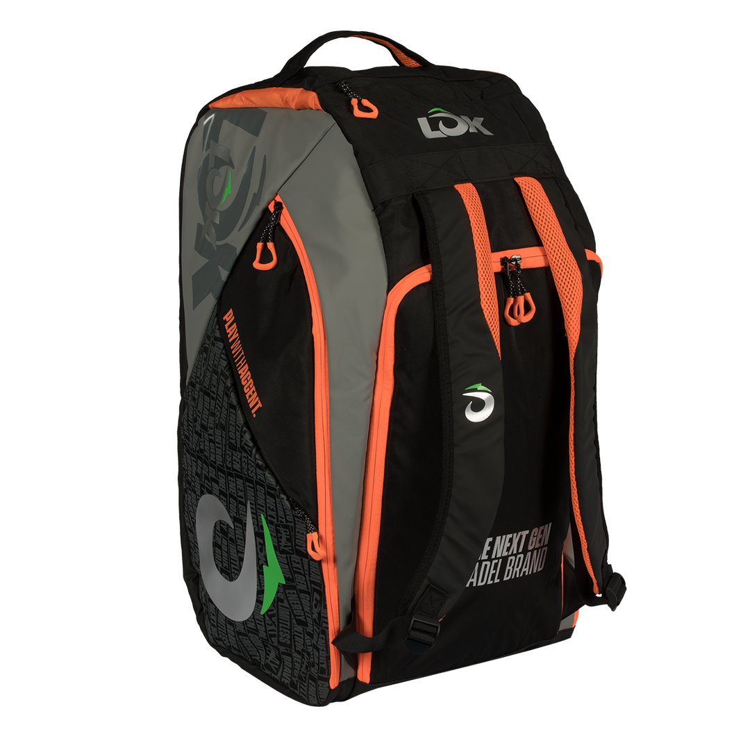 LOK - RACKET BAG MAXX GEN 2 BLACK GREY AND ORANGE