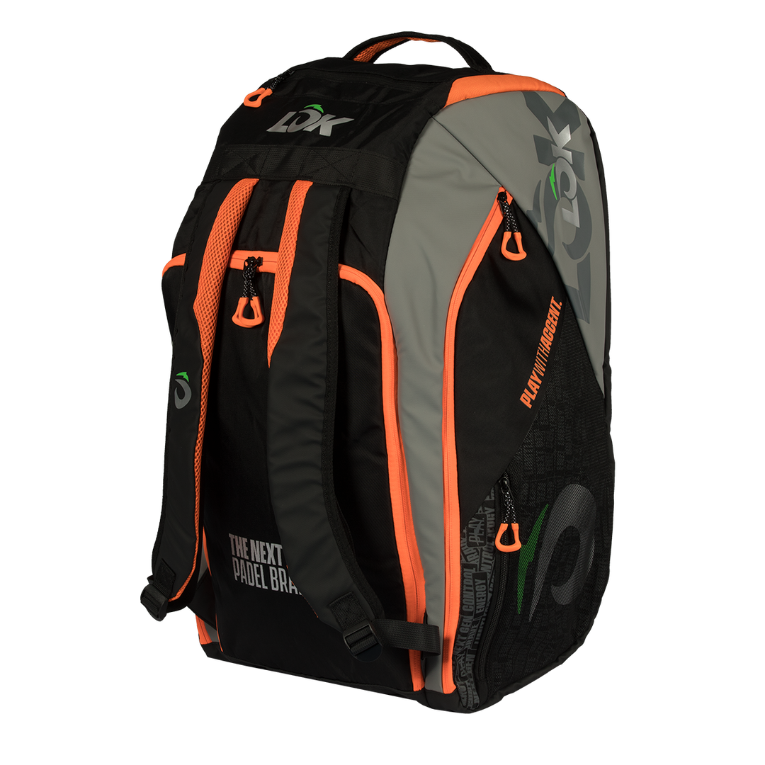 LOK - RACKET BAG MAXX GEN 2 BLACK GREY AND ORANGE