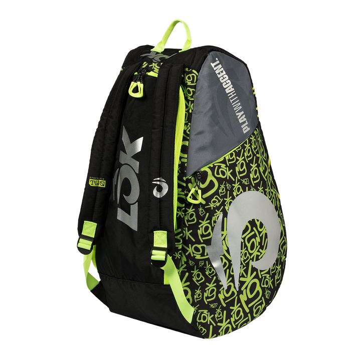 LOK - RACKET BAG GEN 2 BLACK, GREY, AND GREEN LIME